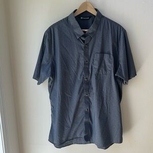 Travis Mathew Men’s Short Sleeve Button Down Cotton Shirt Geometric Print XL